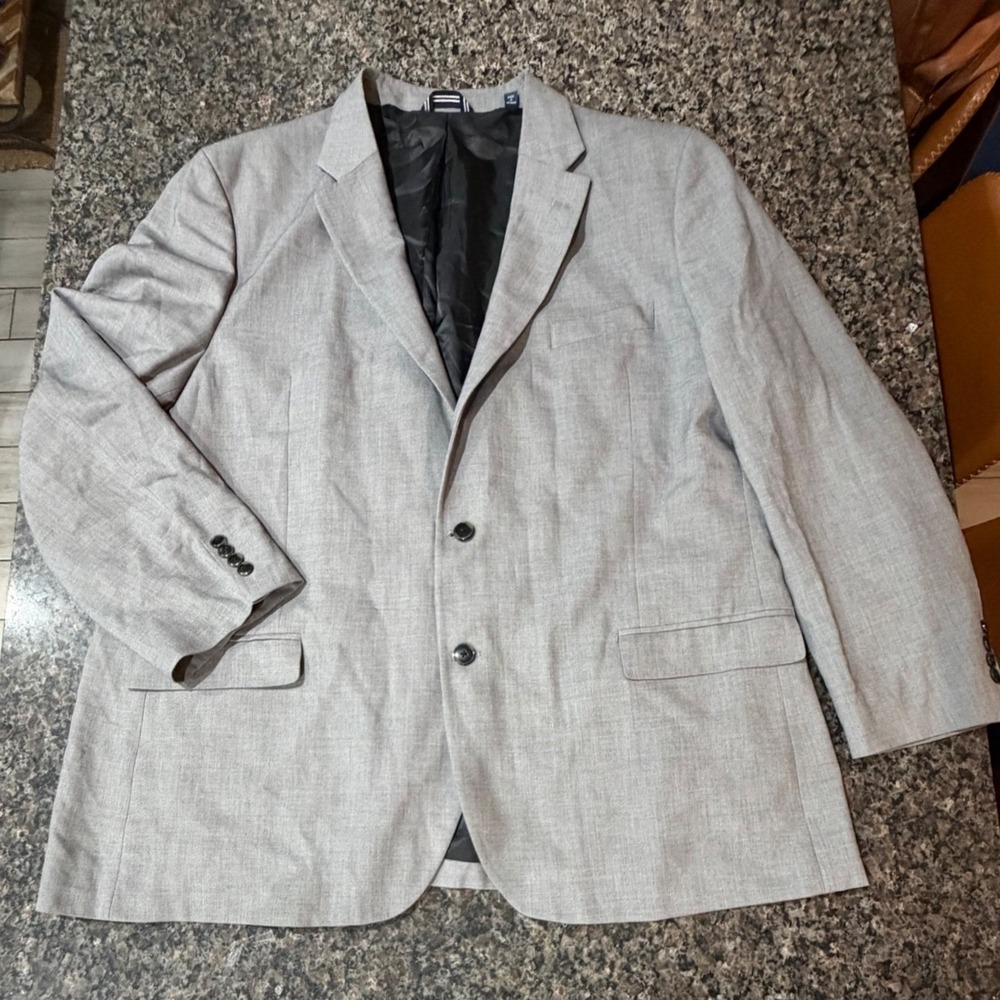 Nautica Modern Fit Mens Blazer Light Gray 2 Button Sport Coat Size 52L